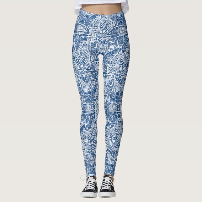 levande blått land leggings (Framsida)