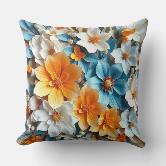 🌸 Levande Blommig Arrangemang Rumsdekor Accent 🌸 Kudde (Framsida)