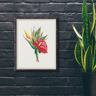 Levande blommor av rödansplantor från Paradise Poster