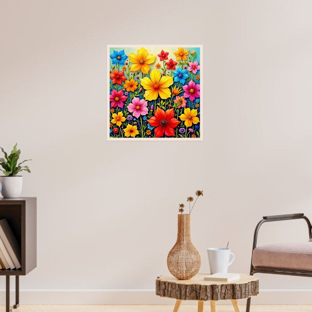 Levande blommor: Glädjens trädgårdskonst Poster (Vardagsrum 3)