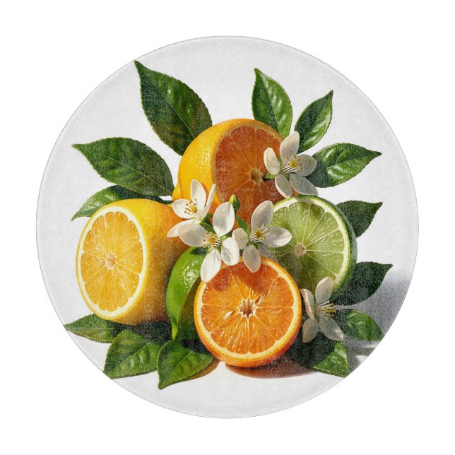 Levande Citrusfrukter Blommor Realistisk (Framsidan)