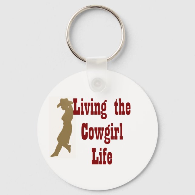 Levande Cowgirl Life Nyckelring (Framsida)