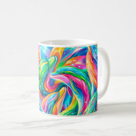 Levande delfindrömspanorama – Psykedelisk boho Kaffemugg