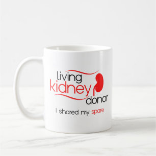 Levande donator i njurdonator i delad donation av kaffemugg