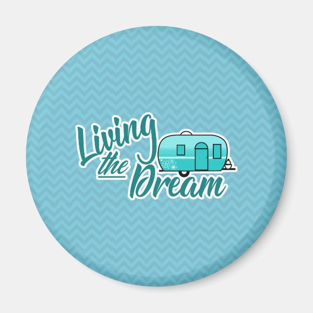 Levande Dream Camping Magnet (Framsidan)