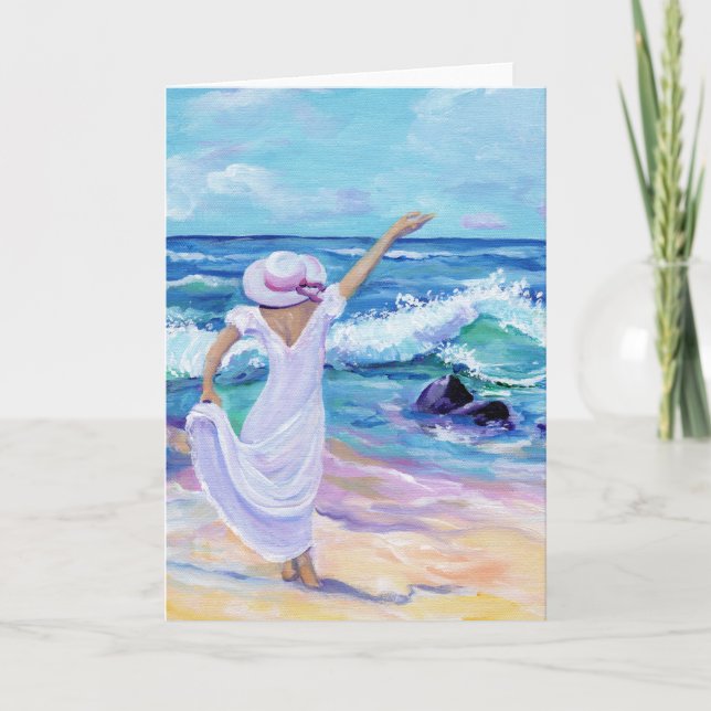 Levande drömmen på Beach Aloha-hälsningskortet Kort (Framsida)