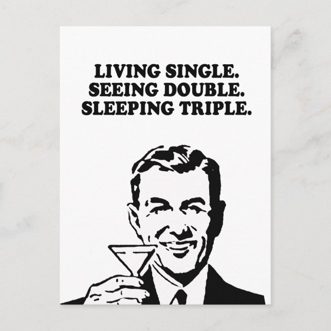 LEVANDE ENKEL - DUBBEL SYN - SOVANDE TRIPLE T- VYKORT (Framsida)