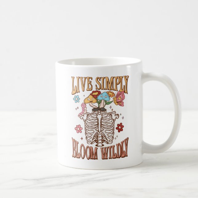 Levande enkelt, Bloom Wilely - Skeleton och svampa Kaffemugg (Höger)