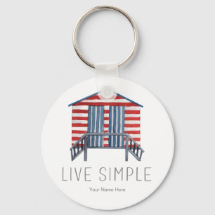 Levande enkelt citattecken Nautical Summer Beach H Nyckelring