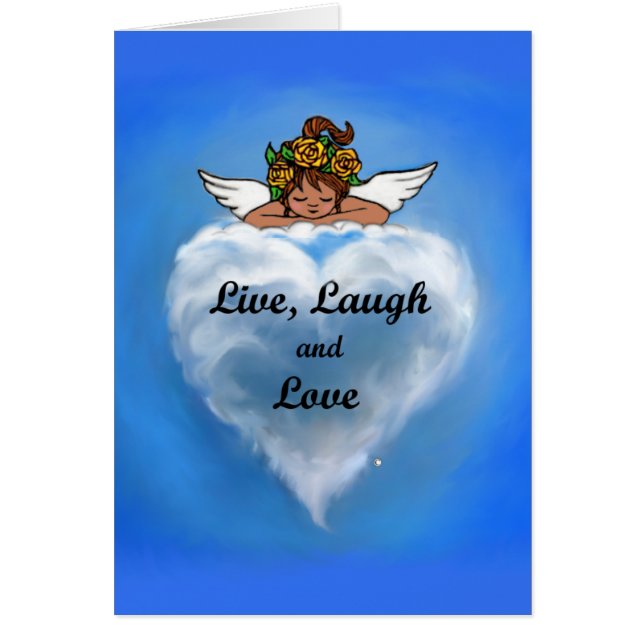 Levande etnisk ängel hälsningskort (Framsidan)