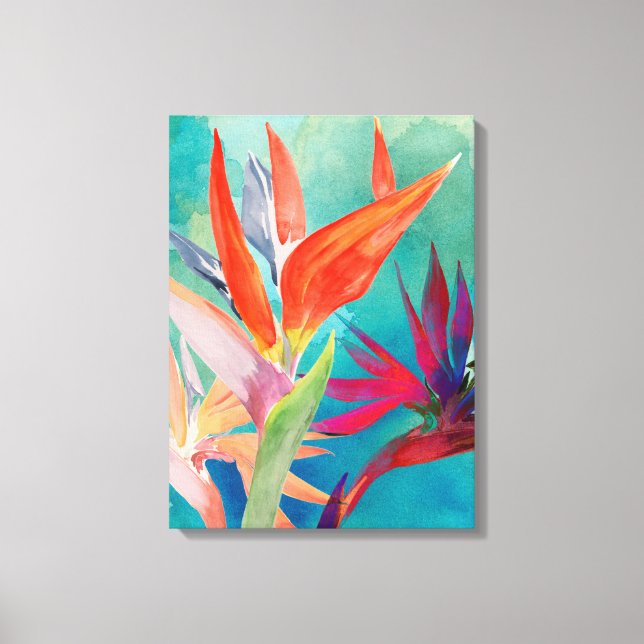 Levande fåglar vid Paradise Canvastryck (Framsida)