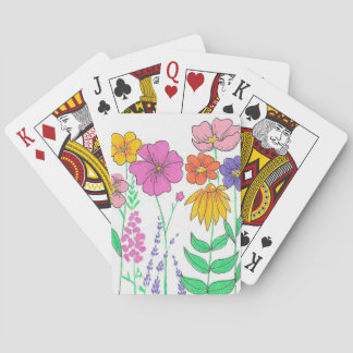 Levande fantasifulla målade blommor casinokort