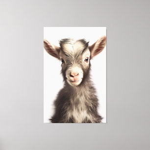 Levande Färgad officiell Baby Goat Fullt Porträtt Canvastryck