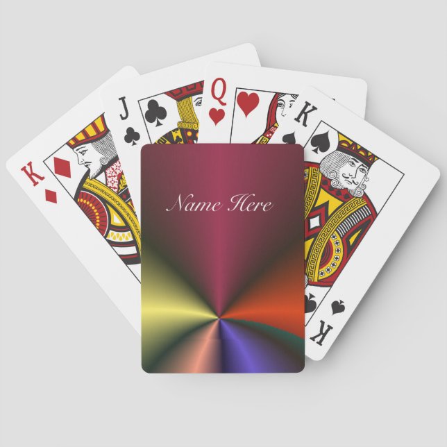 Levande färger - Strålmönster - Anpassa Casinokort (Baksidan)