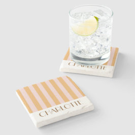 Levande Färgglada Ränder gul Trendig Bröllop Stenunderlägg