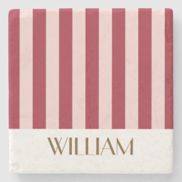 Levande Färgglada Ränder röda Trendiga Bröllop Stenunderlägg