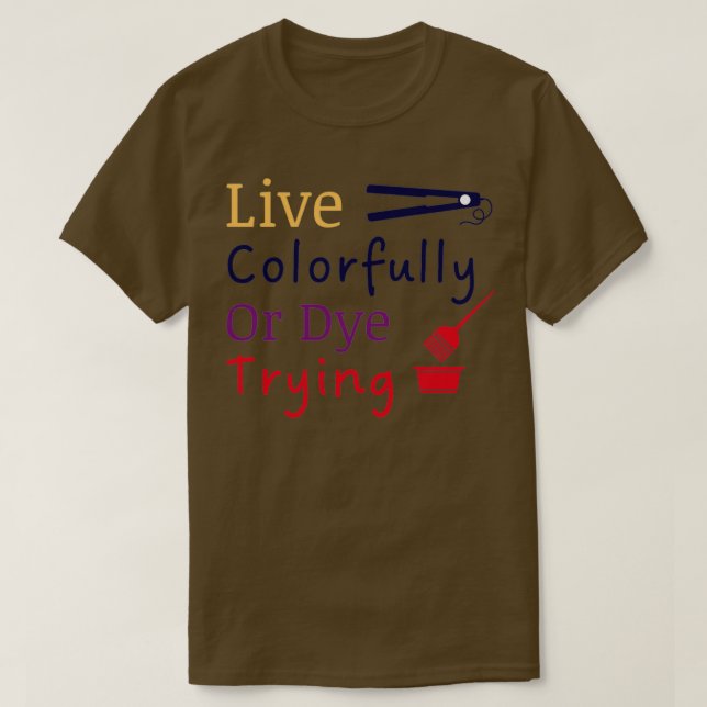 Levande färglöst eller färgfärgfärgfärgad torkning t shirt (Design framsida)