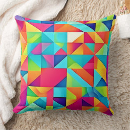 Levande Färgrika Abstraktmönster Kudde