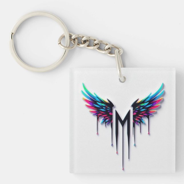 Levande Färgrika Änglavingar M Monogram Grafik (Framsidan)