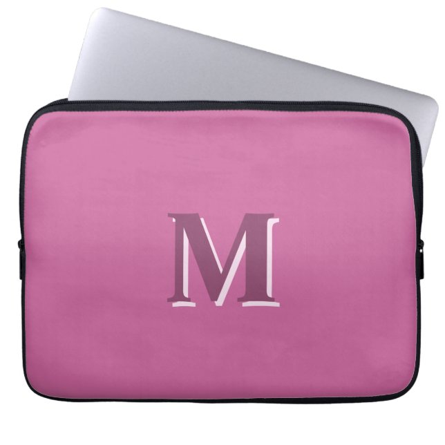 levande fast rosa monogram laptop fodral (Framsidan)