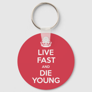 Levande fasta och dö unga Keychain Nyckelring