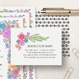 Levande Fiesta Blommor Böcker Baby Shower Tilläggskort