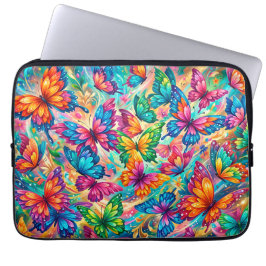 Levande fjärilsdrömlandskap – Tropisk Boho Laptop Fodral