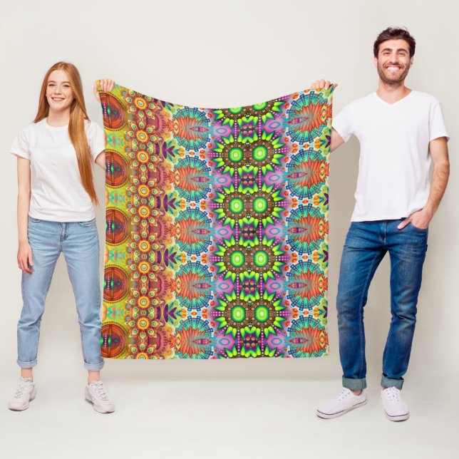 Levande Fleece: Trendiga Filttöj Mönster på Zazzle Fleecefilt (På plats)