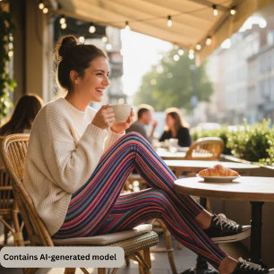 Levande flerfärgade vertikala ränder leggings