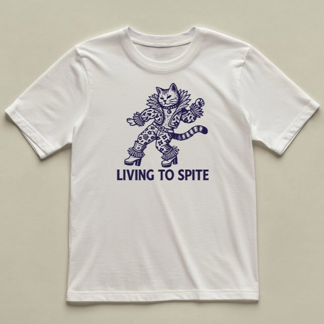 Levande för att spotta en fin katt illustrerad t shirt (Skapare uppladdad)