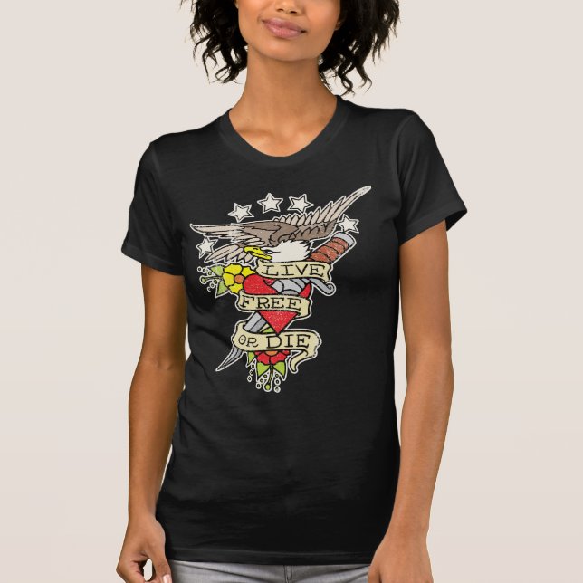 Levande fri eller matrisskjorta tee shirt (Framsida)