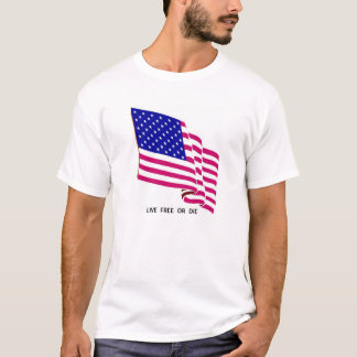 Levande fri US-flagga T-shirt