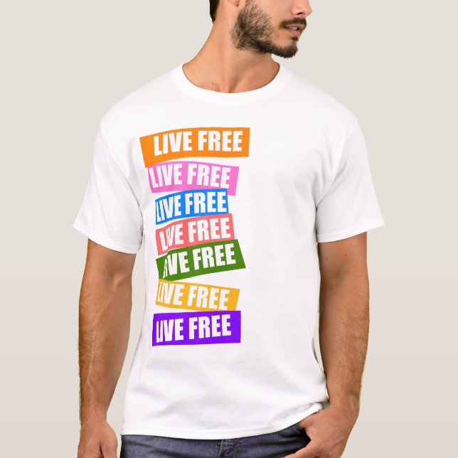Levande fri utslagsplats för regnbåge t-shirt (Framsida)