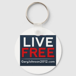 Levande fria Gary Johnson för presidenten 2012 Nyckelring
