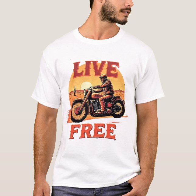 Levande fritt motorcyklar - nedgång T-Shirt (Framsida)