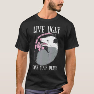 Levande fuktig fake din död posum död opossum t shirt