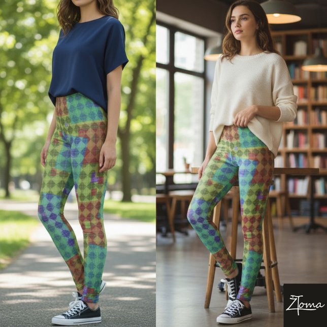 Levande Geometriska Leggings (Skapare uppladdad)