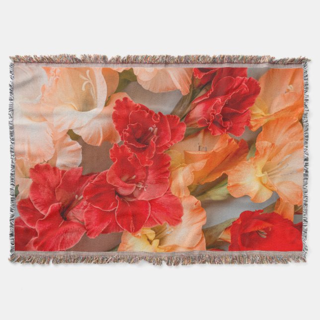 Levande Gladiolus-blommor Filt (Framsidan)