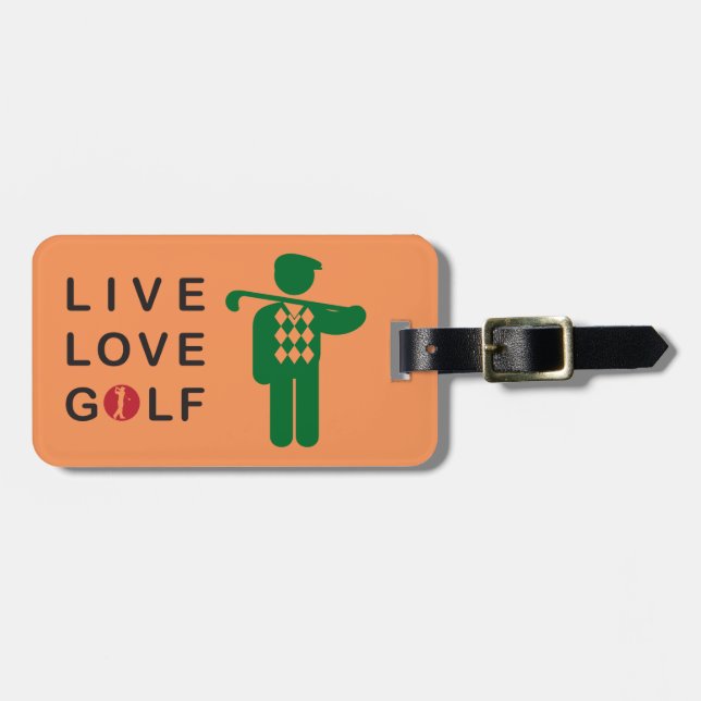 Levande golf i kärlek, bagagemärke. bagagebricka (Horisontell Framsida)