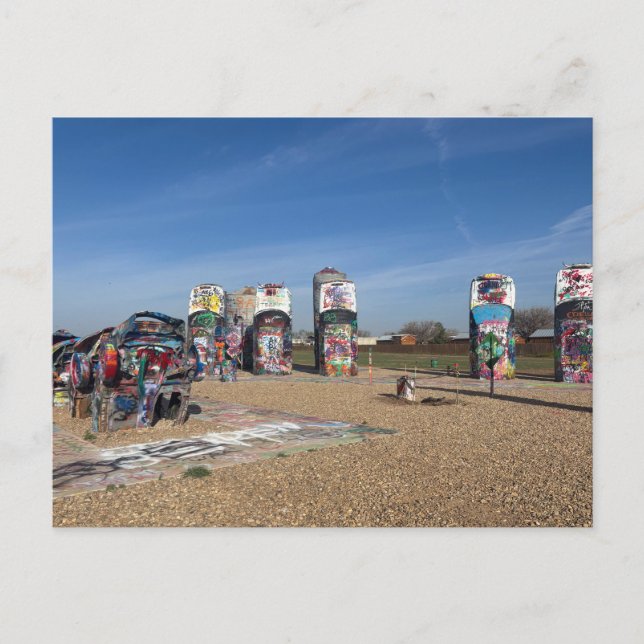 Levande Graffiti-Täckta Klassiska Bilar  Vykort (Framsida)