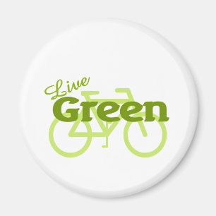 levande grön cykel magnet