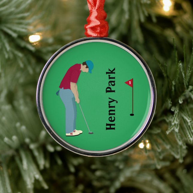 levande Grönt Golfer i julklapp Julgransprydnad Metall (Träd)