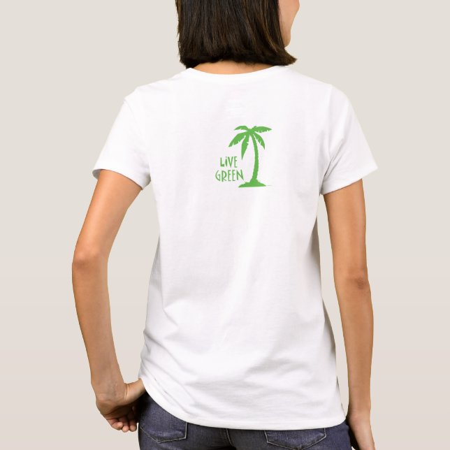 Levande Grönt Handflatan Träd Tee Shirt (Baksida)