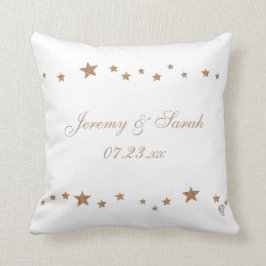 Levande Guld Stars Personlig Bröllop Pillows Kudde