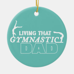 Levande Gymnastiken Pappa, Gymnastics Älskare Julgransprydnad Keramik