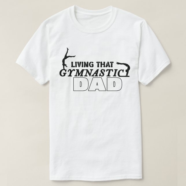 Levande Gymnastiken Pappa, Gymnastics Älskare T Shirt (Design framsida)