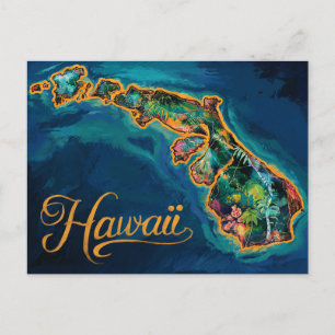 "Levande hawaiiansk paradiskartkonst Vykort