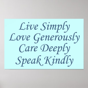 Levande helt enkelt blått poster