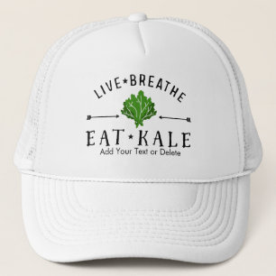 Levande HipsterKale andas äter Kaleanpassningsbar Truckerkeps