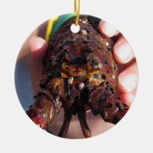Levande hummer julgransprydnad keramik
